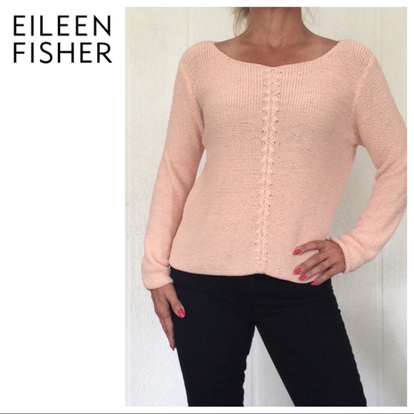 Eileen Fisher Sweaters - EILEEN FISHER PINK BOXY COTTON SWEATER SMALL